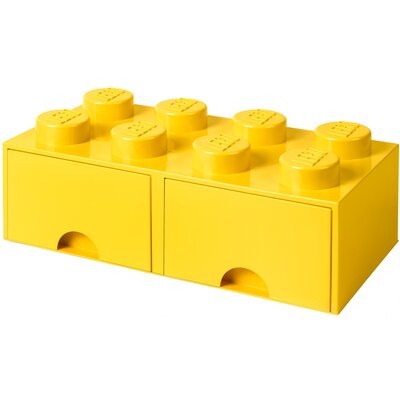 Pojemnik na LEGO z szufladkami Brick 8 Żółty 40061732