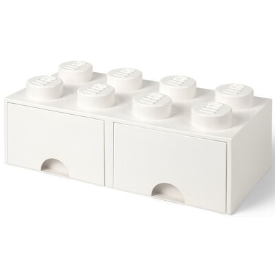 Pojemnik na LEGO z szufladkami Brick 8 Biały 40061735