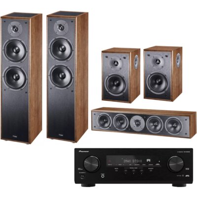 Zestaw Kina Domowego PIONEER VSX-835DAB Czarny + Kolumny Głośnikowe MAGNAT MONITOR S80ATM/S10B/S14C Orzech