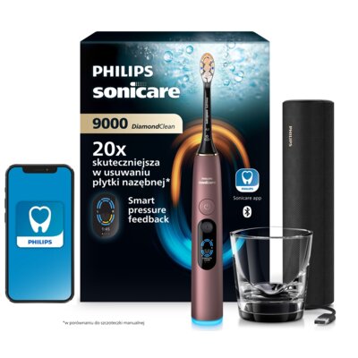 Szczoteczka soniczna PHILIPS Sonicare DiamondClean 9000 HX9213/85 Różowa