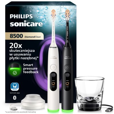 Szczoteczka soniczna PHILIPS Sonicare 8500 DiamondClean HX8596/21 (2 szt.)