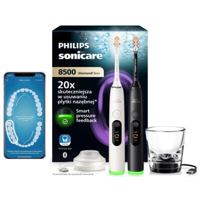 Szczoteczka soniczna PHILIPS Sonicare 8500 DiamondClean HX8596/21 (2 szt.)