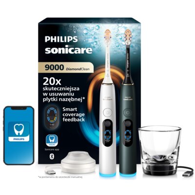 Zestaw szczoteczek sonicznych PHILIPS Sonicare DiamondClean 9000 HX9216/89 (2 szt.)