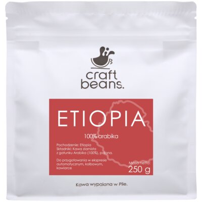 Kawa ziarnista CRAFT BEANS Etiopia Bezkofeinowa Arabica 250 g