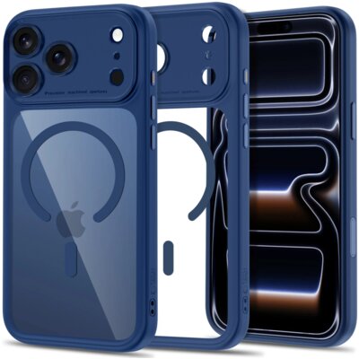 Etui TECH-PROTECT MagPeak MagSafe CC do Apple iPhone 17 Pro Max/18 Pro Max Przezroczysto-granatowy