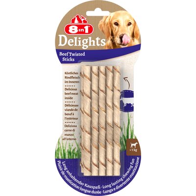 Przysmak dla psa 8IN1 Delights Beef Twisted Sticks (10 szt.) 55 g