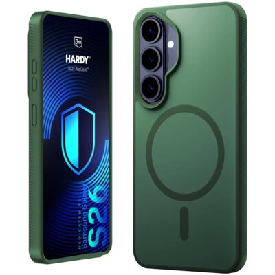 Etui 3MK Hardy Hazy MagCase MagSafe do Samsung Galaxy S26 Zielony
