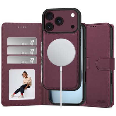 Etui TECH-PROTECT Wallet MagSafe do Apple iPhone 17 Pro Max/18 Pro Max Bordowy