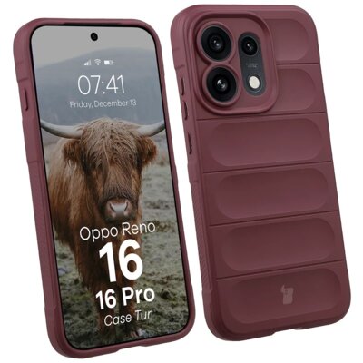 Etui BIZON Case Tur do Oppo Reno 16 / Reno 16 Pro 5G Burgundowy