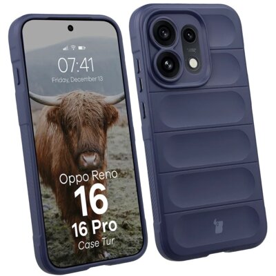 Etui BIZON Case Tur do Oppo Reno 16 / Reno 16 Pro 5G Granatowy