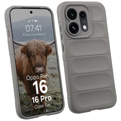 Etui BIZON Case Tur do Oppo Reno 16 / Reno 16 Pro 5G Szary