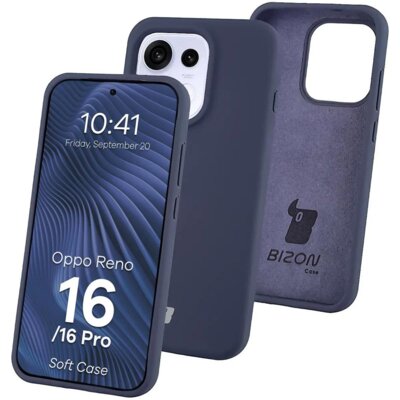 Etui BIZON Soft Case do Oppo Reno 16 / Reno 16 Pro 5G Ciemnoniebieski