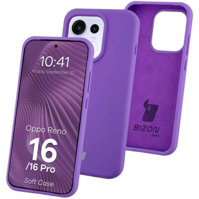 Etui BIZON Soft Case do Oppo Reno 16 / Reno 16 Pro 5G Fioletowy