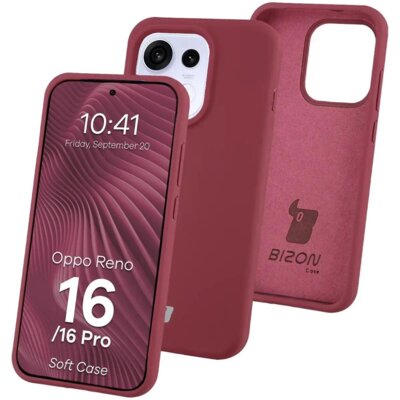 Etui BIZON Soft Case do Oppo Reno 16 / Reno 16 Pro 5G Ciemnofioletowy
