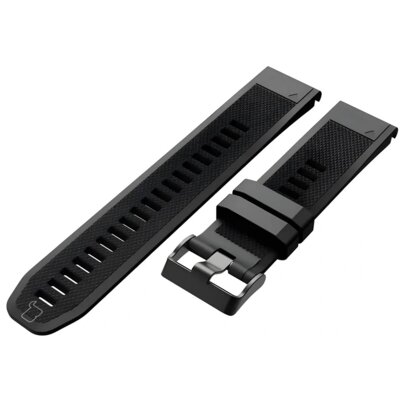 Pasek BIZON Silicone Plus do Garmin QuickFit do koperty 45/47 mm (szerokość paska 22mm) Czarny