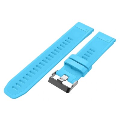 Pasek BIZON Silicone Plus do Garmin QuickFit do koperty 45/47mm (szerokość paska 22mm) Błękitny