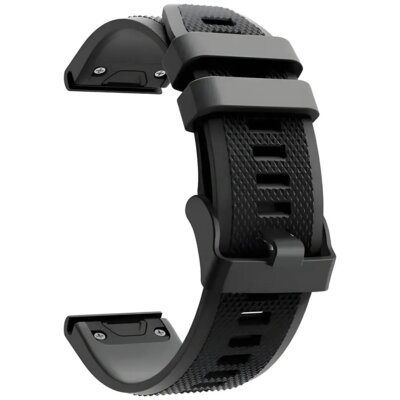 Pasek BIZON Strap Watch Silicone Plus do Garmin QuickFit (szerokość paska 26 mm) Czarny