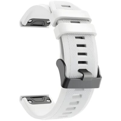 Pasek BIZON Strap Watch Silicone Plus do Garmin QuickFit (szerokość paska 26 mm) Biały