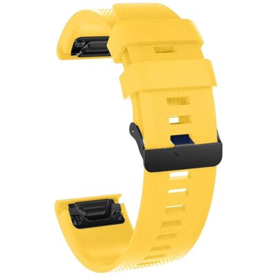Pasek BIZON Strap Watch Silicone Plus do Garmin QuickFit (szerokość paska 26 mm) Żółty