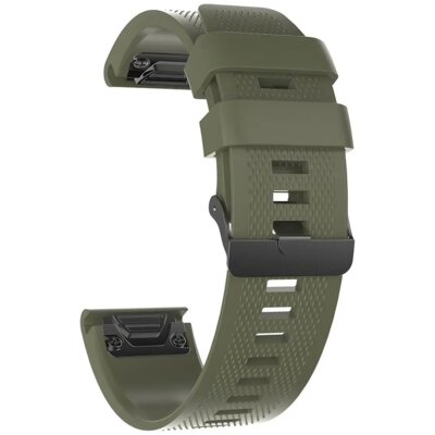 Pasek BIZON Strap Watch Silicone Plus do Garmin QuickFit (szerokość paska 26 mm) Zielony