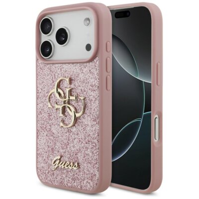 Etui GUESS Fixed Glitter Big 4G do Apple iPhone 17 Pro/18 Pro Różowy