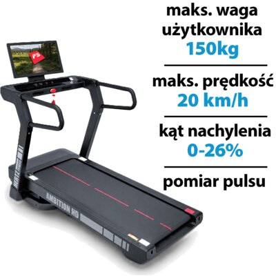 Bieżnia elektryczna HERTZ FITNESS Ambition HD 2942W 20km/h