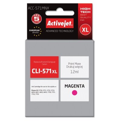 Tusz ACTIVEJET do Canon CLI-571 XL Purpurowy 12 ml ACC-571MNX