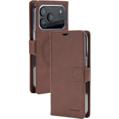 Etui MERCURY BlueMoon Diary MagSafe do Apple iPhone 17 Pro/18 Pro Brązowy