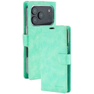 Etui MERCURY BlueMoon Diary MagSafe do Apple iPhone 17 Pro/18 Pro Miętowy