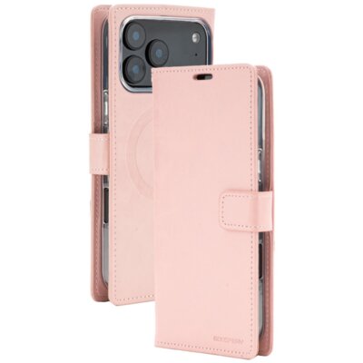 Etui MERCURY BlueMoon Diary MagSafe do Apple iPhone 17 Pro Max/18 Pro Max Różowe złoto