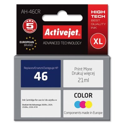 Tusz ACTIVEJET do HP 46 CZ638AE Kolorowy 21 ml AH-46CR