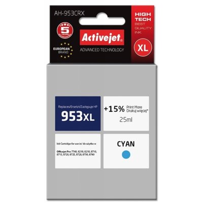 Tusz ACTIVEJET do HP 953 XL F6U16AE Błękitny 25 ml AH-953CRX