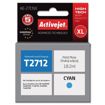 Tusz ACTIVEJET do Epson 27 XL T2712 Błękitny 18 ml AE-27CNX