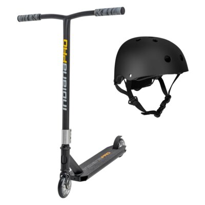Hulajnoga wyczynowa INDIANA X200 Czarno-srebrny + Kask VÖGEL VBH602K Czarny (rozmiar M/L)