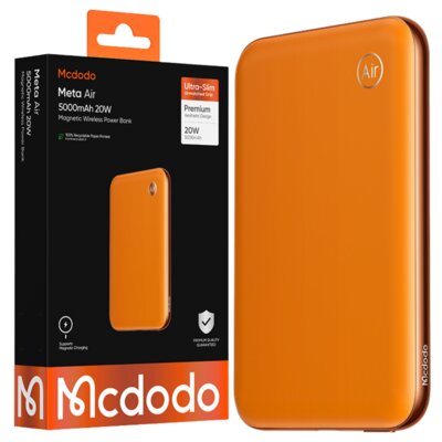 Mcdodo Powerbank Magsafe 5000Mah Do Telefonu Pomarańczowy + Kabel USB-C