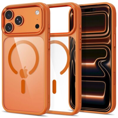 Etui TECH-PROTECT Magmat MagSafe CC do Apple iPhone 17 Pro/18 Pro Przezroczysto-pomarańczowy
