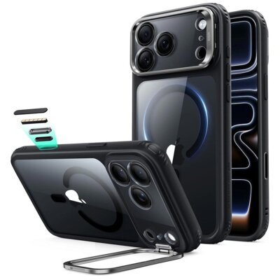 Etui ESR Classic Hybrid Kickstand MagSafe do Apple iPhone 17 Pro/18 Pro Przezroczysto-czarny