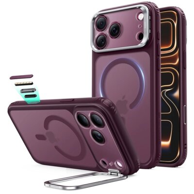 Etui ESR Classic Hybrid Kickstand MagSafe do Apple iPhone 17 Pro/18 Pro Bordowy