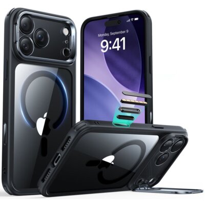 Etui ESR Classic Hybrid Kickstand MagSafe do Apple iPhone 17 Pro Max/18 Pro Max Przezroczysto-czarny