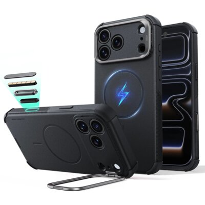 Etui ESR Cyber Tough Kickstand MagSafe do iPhone 17 Pro/18 Pro Czarny
