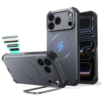 Etui ESR Cyber Tough Kickstand MagSafe do iPhone 17 Pro/18 Pro Szary