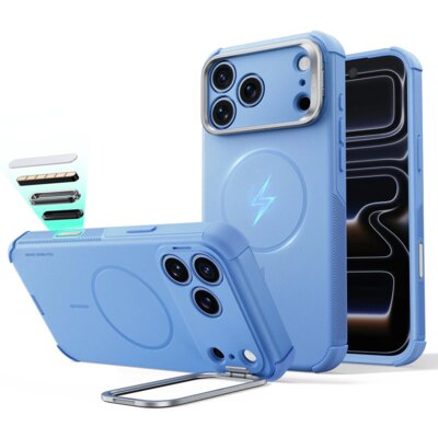 Etui ESR Cyber Tough Kickstand MagSafe do iPhone 17 Pro/18 Pro Jasnoniebieski