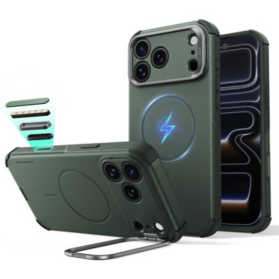 Etui ESR Cyber Tough Kickstand MagSafe do iPhone 17 Pro Max/18 Pro Max Zielony