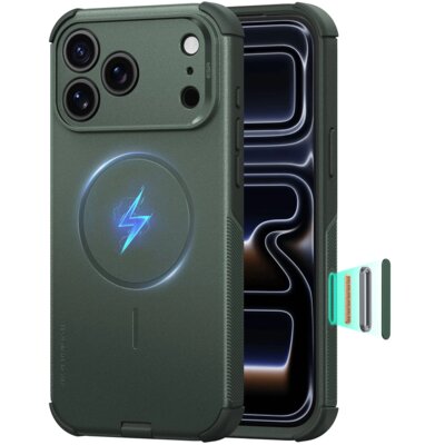 Etui ESR Cyber Tough MagSafe do Apple iPhone 17 Pro Max/18 Pro Max Zielony