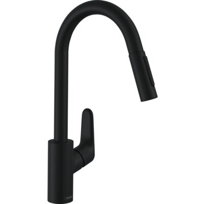 Bateria kuchenna stojąca HANSGROHE Focus M41 240 z wyciąganą wylewką Czarny mat 31815670