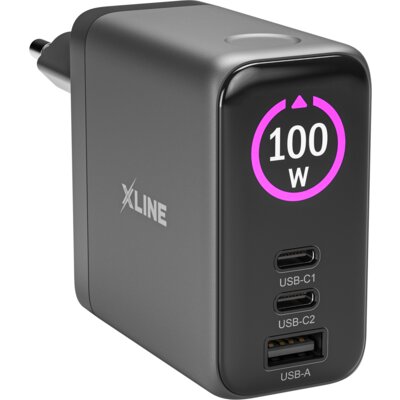Ładowarka sieciowa XLINE WCT1003K 100W GaN Czarny ładowarka do telefonu USB, USB-C