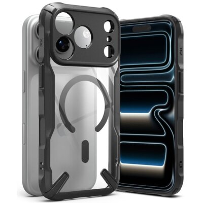 Etui RINGKE Fusion X Magnetic MagSafe do Apple iPhone 17 Pro/18 Pro Czarno-przezroczysty