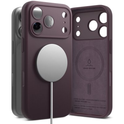 Etui RINGKE Silicone Magnetic MagSafe do Apple iPhone 18 Pro Ciemna wiśnia