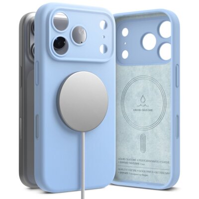 Etui RINGKE Silicone Magnetic MagSafe do Apple iPhone 18 Pro Max Jasnoniebieski