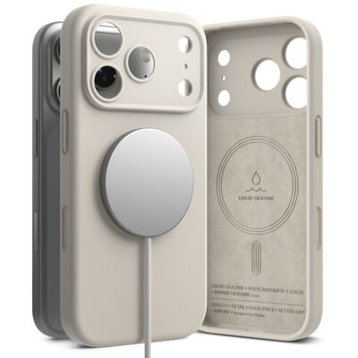 Etui RINGKE Silicone Magnetic MagSafe do Apple iPhone 18 Pro Kamienny